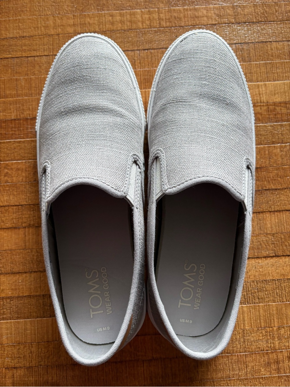 Toms Men's Slip-On Baja Sneaker in Drizzle Grey Heritage Canvas